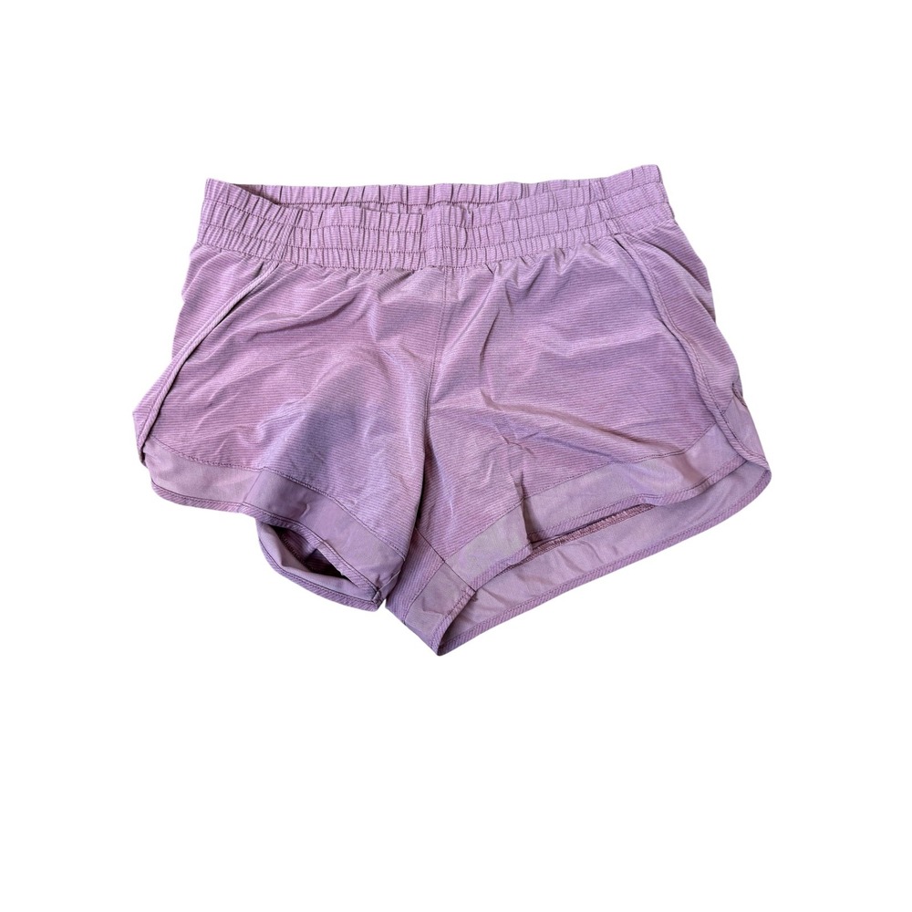 Athleta Shorts Womens Small Pink Striped 4" Running Lined Elastic Waist Athletic